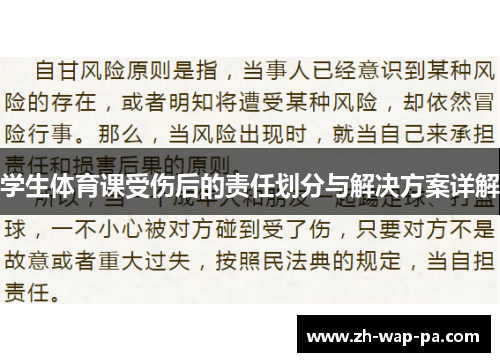 学生体育课受伤后的责任划分与解决方案详解