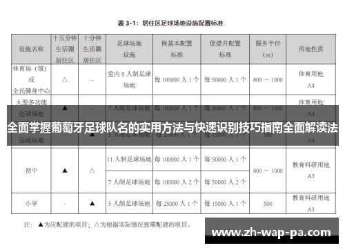 全面掌握葡萄牙足球队名的实用方法与快速识别技巧指南全面解读法